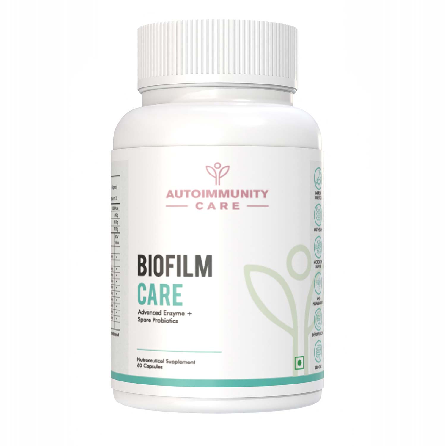 Autoimmunity Care Biofilm+ Care, Advanced Enzyme, Spore Probiotics, 60 Veg Capsules