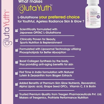 GlutaYuth Liposomal L-Glutathione 250 mg with Phosphatidylcholine