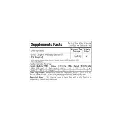 Trexgenics Ginger Root Extract 550mg, 60 Veg Capsules