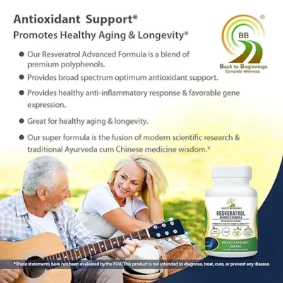 Back to Beginnings Resveratrol With Super Antioxidant Blend, 60 Veg Capsules