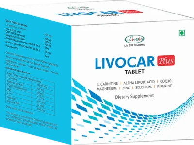 LivBio Livocar Plus, L-carnitine L Tartarate, CoQ10 & Minerals, Veg, 10 Tablets
