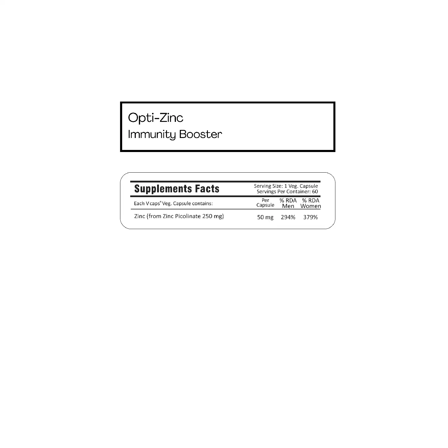 FM Nutrition Opti-Zinc, Zinc picolinate, 60 Veg Capsules