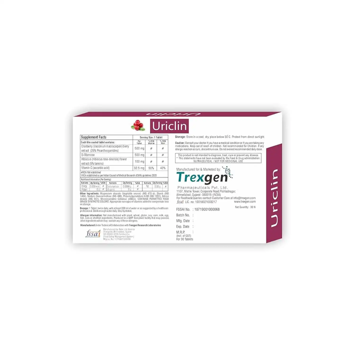 Trexgenics Uricilin UTI Support