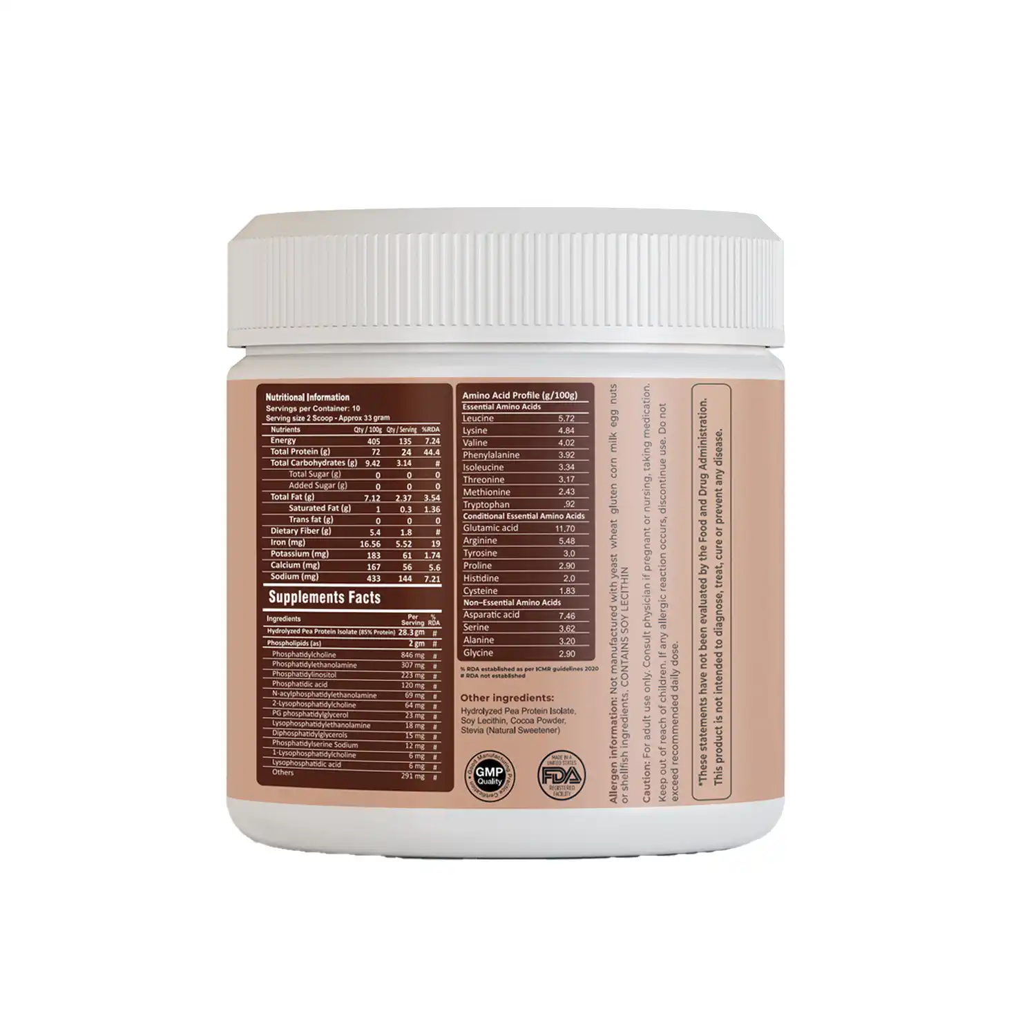 FM Nutrition Assimilate Vegan Protein, Hydrolysed Plant Protein, Chocolate Flavour (330 Grams)