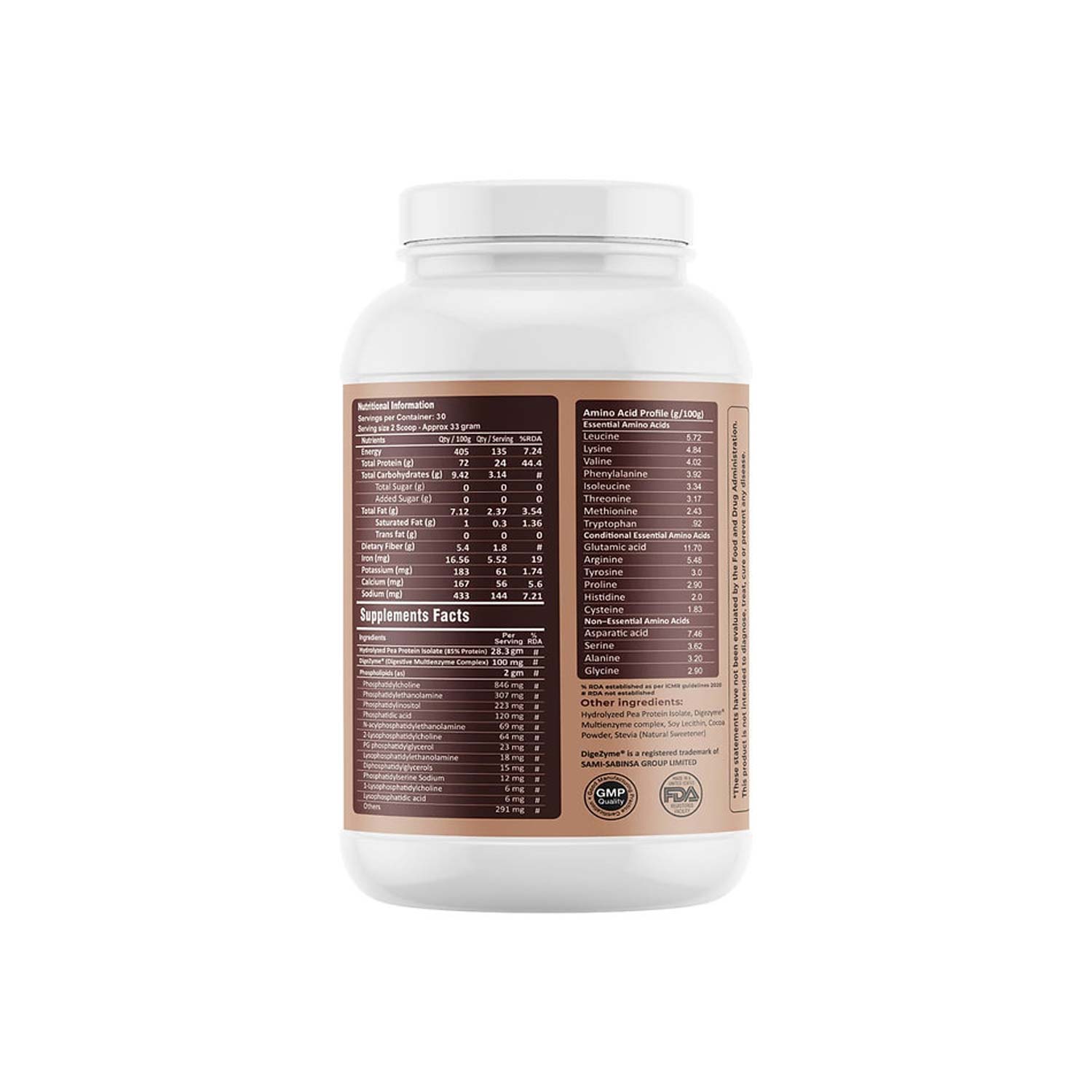 FM Nutrition Assimilate Vegan Protein, Hydrolysed Plant Protein, Chocolate Flavour (1 Kg)