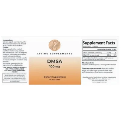 Living Supplements DMSA 100mg, 50 Veg Capsules