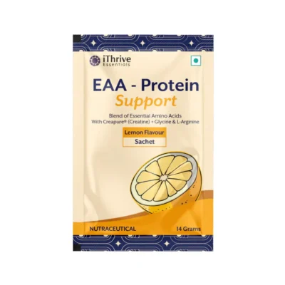 iThrive Essentials EAA Protein Support (Lemon Flavor) - with BCAAs, Creapure® Creatine & Glycine - 30 Sachets