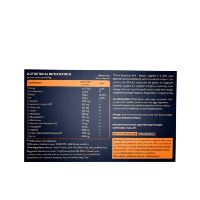 iThrive Essentials EAA Protein Support (Lemon Flavor) - with BCAAs, Creapure® Creatine & Glycine - 30 Sachets