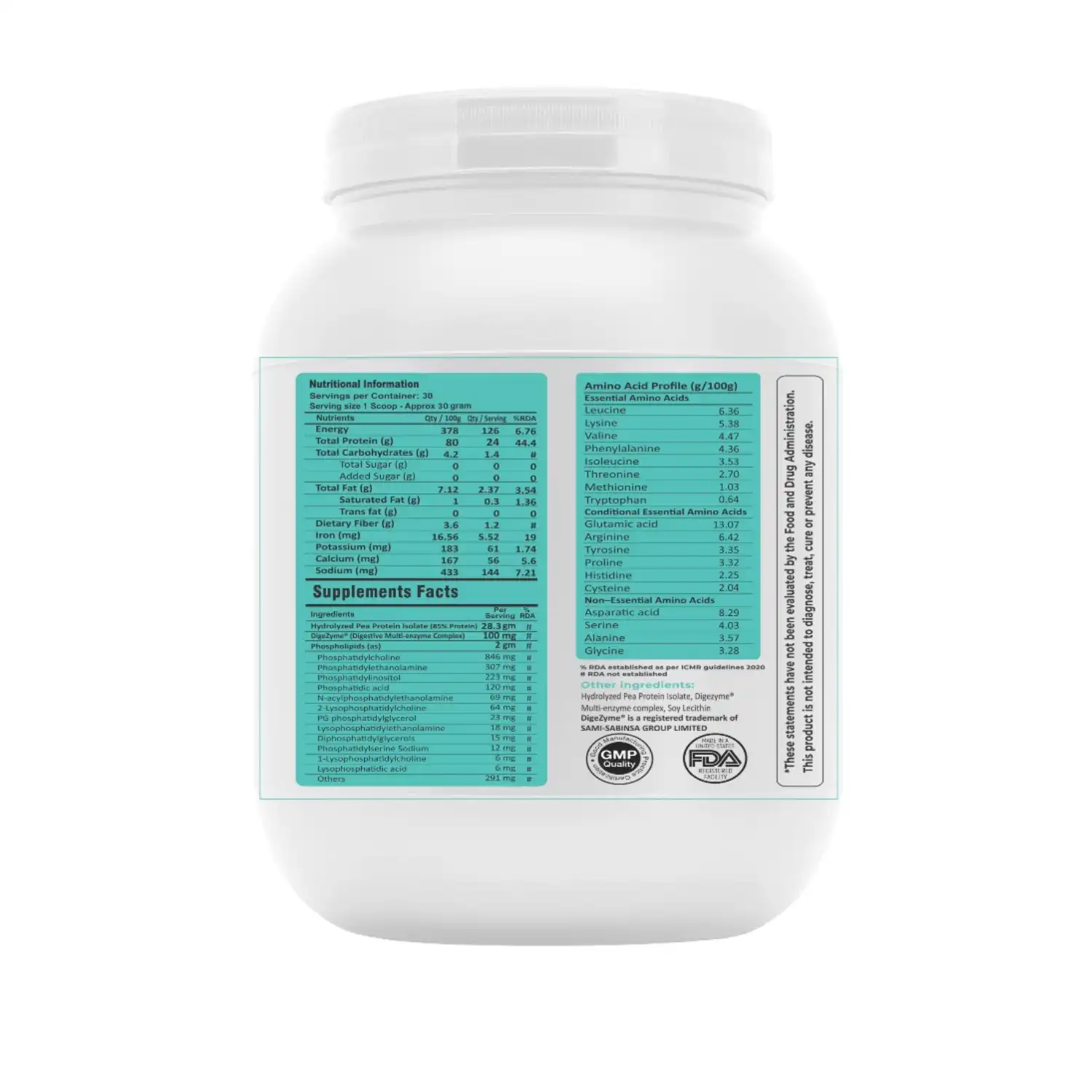 FM Nutrition Assimilate Vegan Protein, Hydrolysed Plant Protein, Unflavoured (1kg)