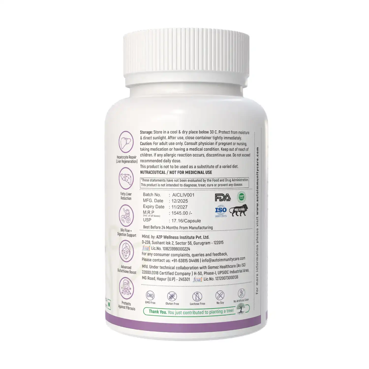 Autoimmunity Care Liver Care, Liver Shield & Detox Formula, 90 Veg Capsules